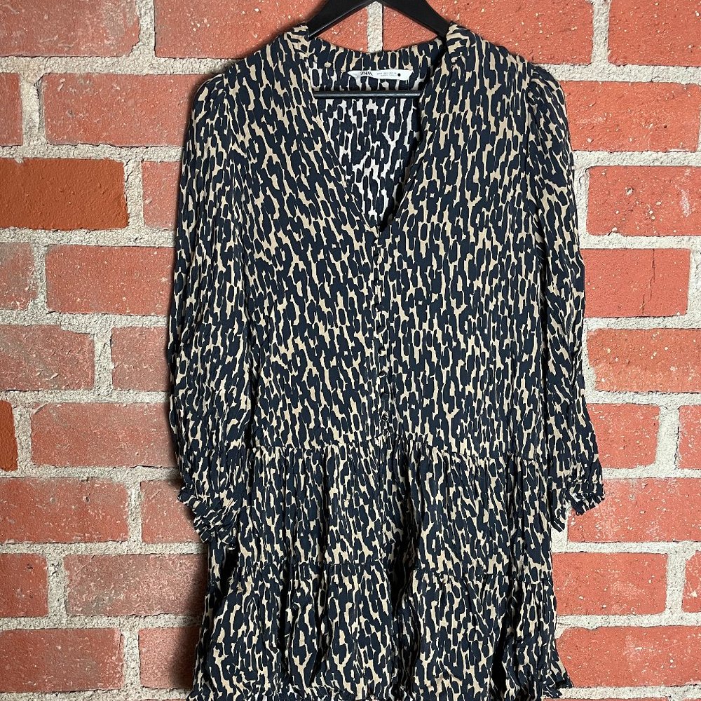 Women's Zara Vintage Leopard Print Dress - Size S
